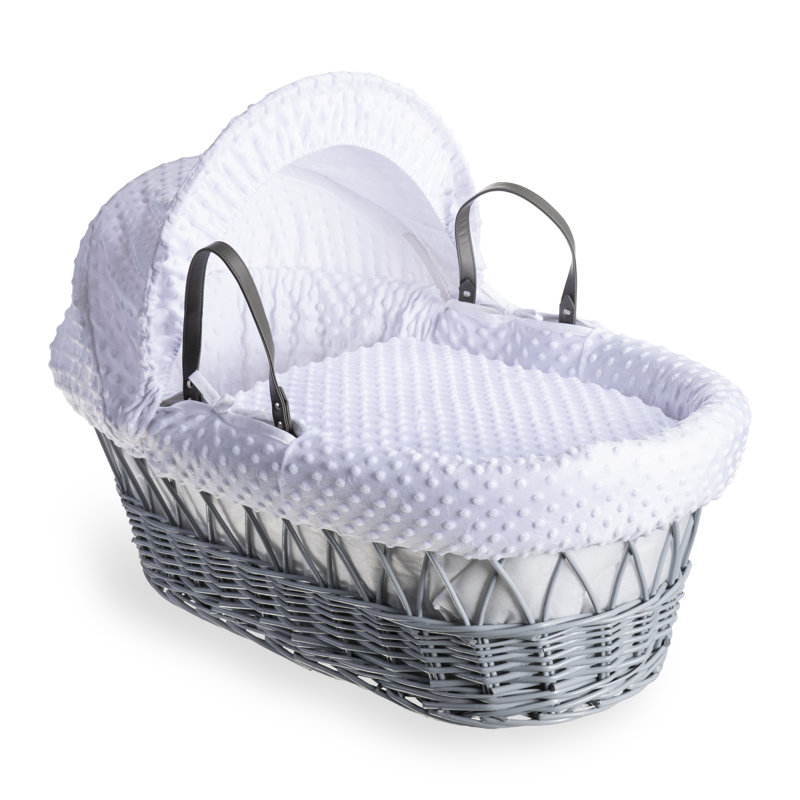 Dimple Wicker Moses Basket, White