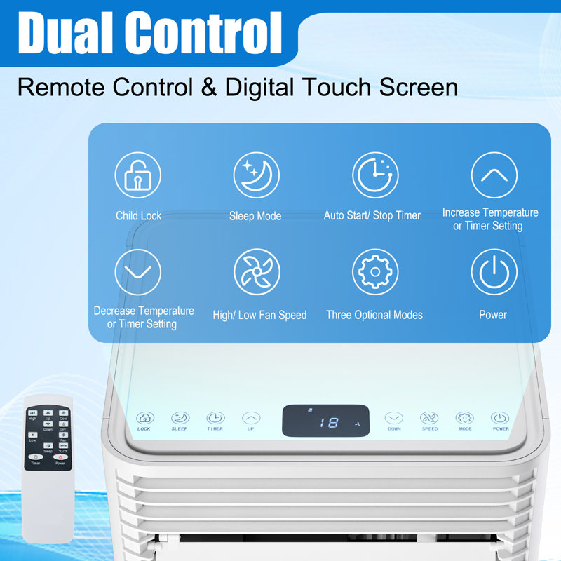 Costway 10000 BTU Portable Air Conditioner for 350 Square Feet with