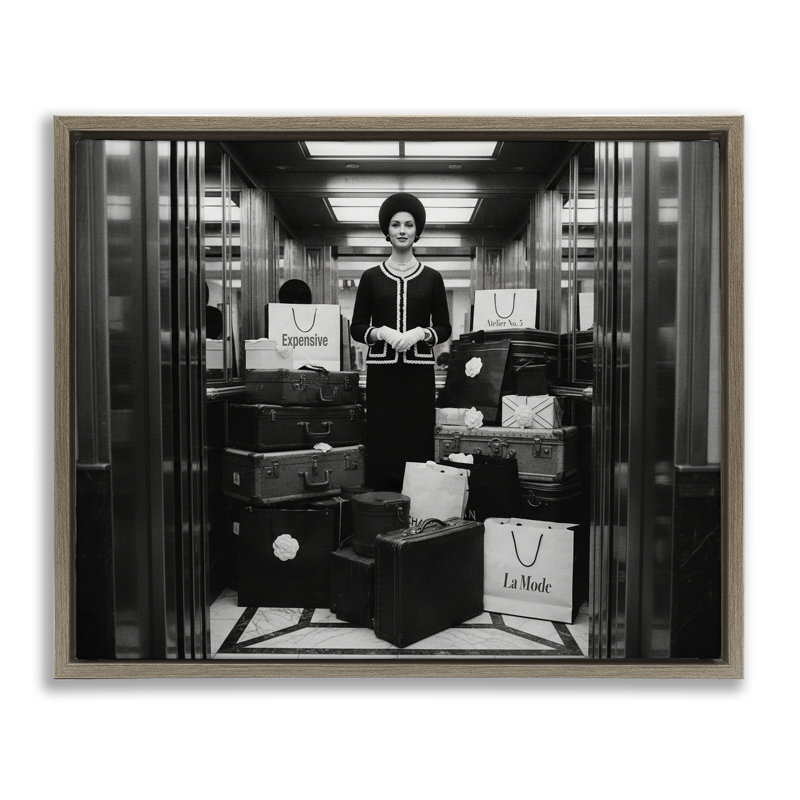 Cadre flottant Elevator Chic, conçu par A Barefoot Stylist, H 25 po x l 31 po, Cadre flottant orme Montalcino