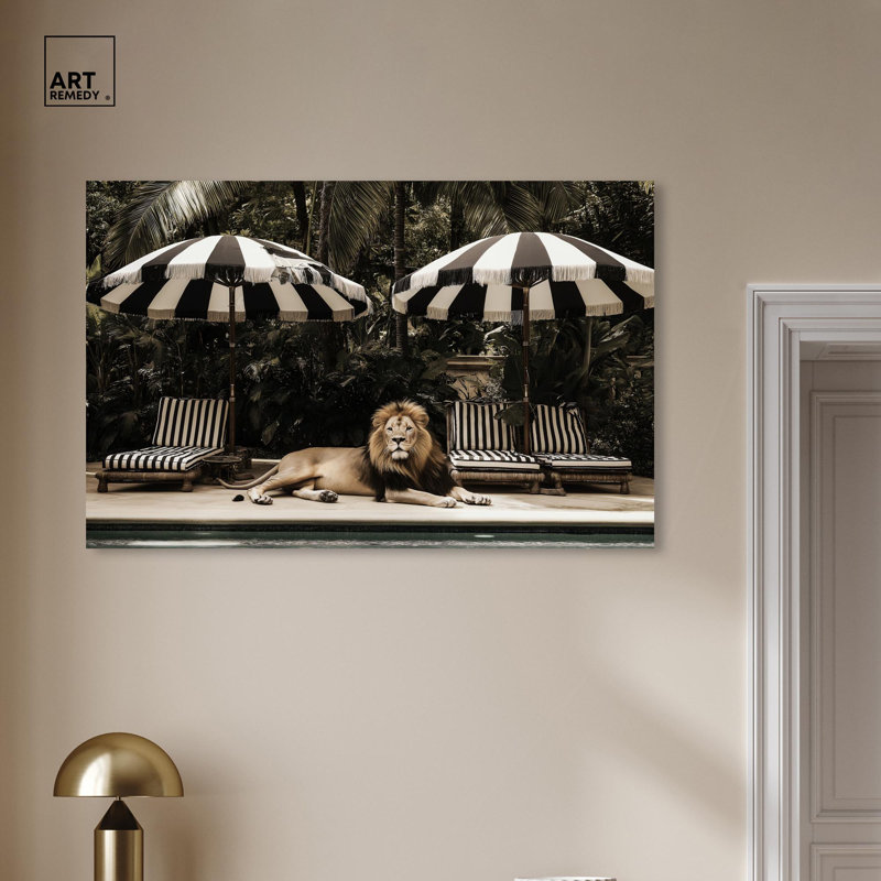 Luxe of the Jungle King Canvas Retro Photography by Art Remedy Print On Canvas, 30" H x 45" W, Wrapped Canvas