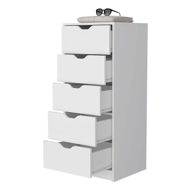 Commode 5 tiroirs Logan, White