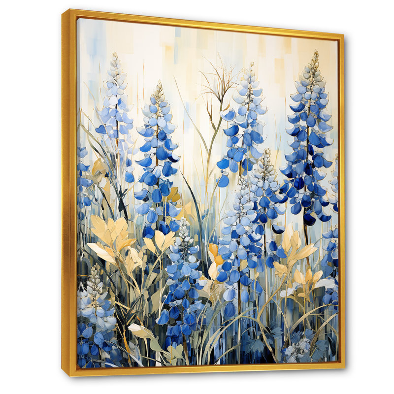 "Blue Bonnets Meadow Simplicity III", reproduction d'art sur toile, H 32 po x l 24 po x P 1 po, Or