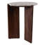 Table basse ronde moderne avec plateau en pierre et surface en marbre avec base en bois sculpturale et silhouette contemporaine pour la disposition de meubles de salon ou de détente