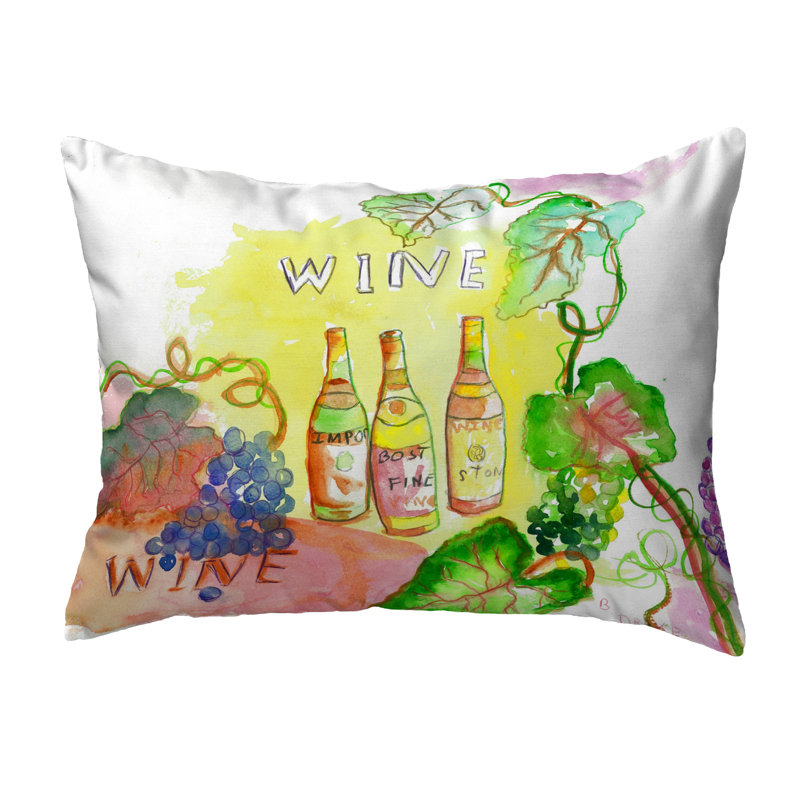 Wine Bottles Outdoor Reversible Throw Pillow