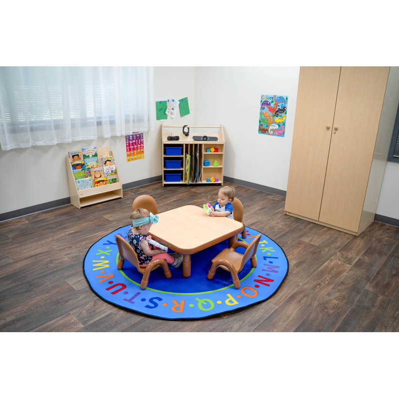BASELINE Toddler Square Table & Chair Set, Natural/Caramel Brown
