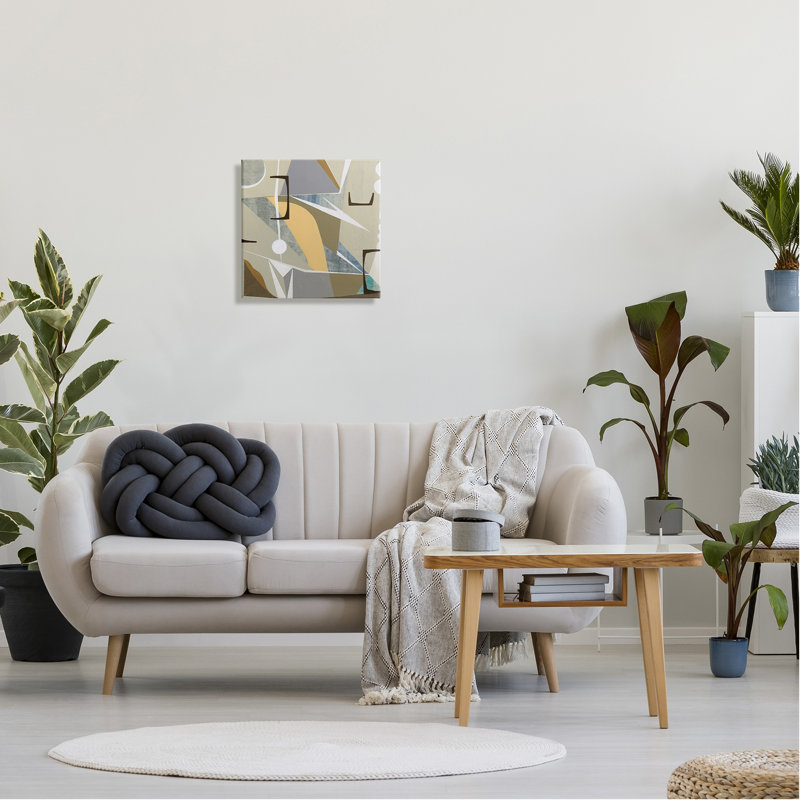 "Stupell Industries", composition d'art moderne sur toile beige par Liz Jardine, H 17 po x l 17 po x P 1,5 po