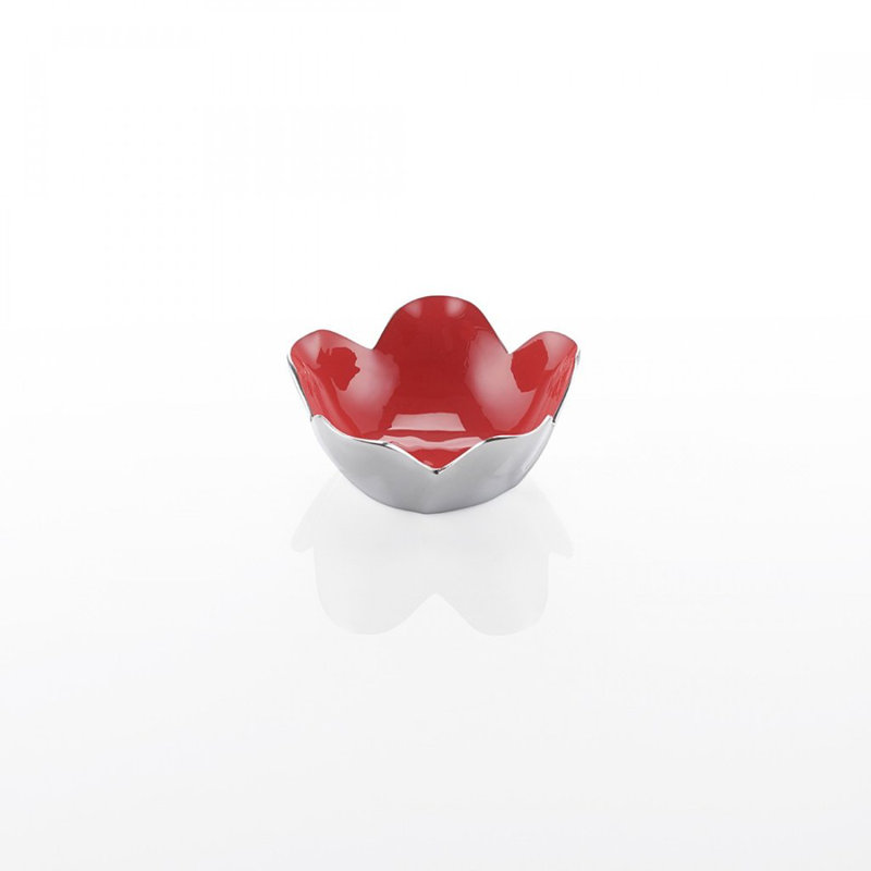 Metal Abstract Posh & Luxe Decorative Bowl, Crimson