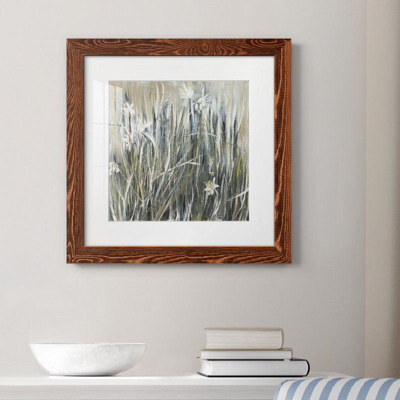 Garden Gems - Cadre photo, reproduction d'art sur papier, Papier noyer, H 17 po x l 17 po x P 1,5 po