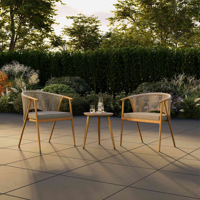 2 - Person Patio Dining Set with Round Table , Cushions Included