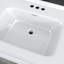 Comptoir de meuble-lavabo double 61 po, comptoir épais de 3 po, rebord surélevé et dosseret de 0,38 po, blanc éclatant, imperméable et facile à installer