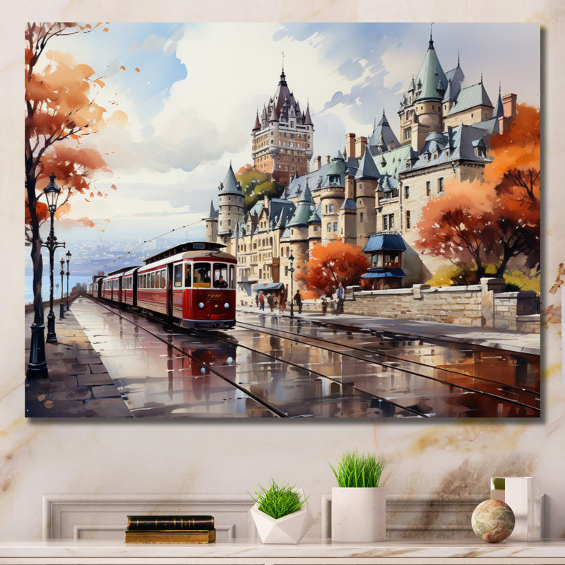 Ville touristique de Québec III, Toile tendue, H 12 po x l 20 po x P 1 po