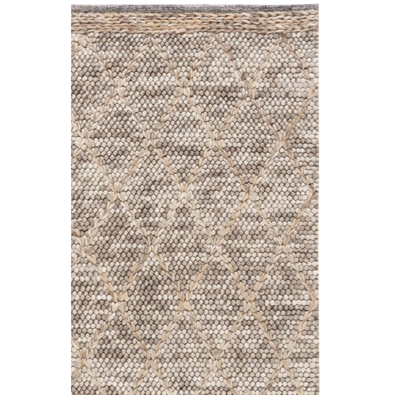 Tapis géométrique en laine / coton tissé à la main Fabeha, Rectangle 4 pi x 6 pi