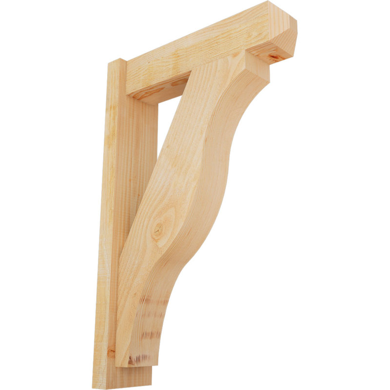 Persienne en bois rustique Funston Craftsman, Sapin Douglas de 6 po (sciage brut), P 22 po x H 34 po