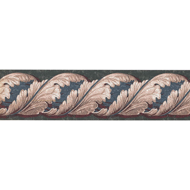 Floral Border, Brown/Beige/Blue