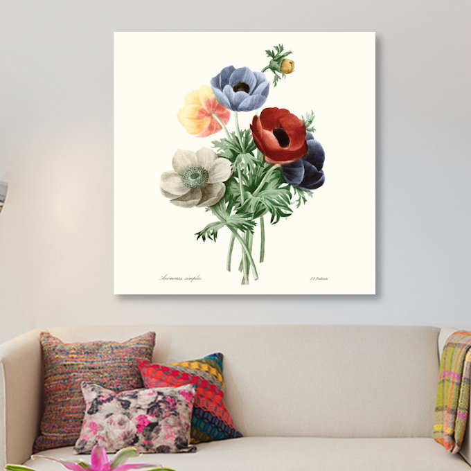 « blushing bouquet i », impression sur toile, H 37 po x l 37 po x P 1,5 po, Toile tendue, Pas de tapis