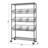 TRINITY Black 5-Tier NSF Steel Wire Shelving w/ Baskets, Dividers & Wheels (48 in. W x 18 in. D)