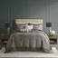 Ensemble de couvre-lit réversible de luxe en jacquard 5 pièces avec coussins décoratifs, bleu grand / brun