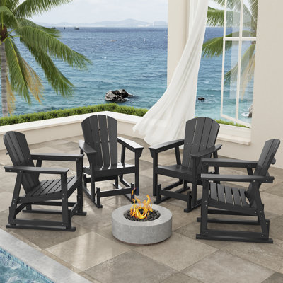 HDPE Outdoor Adirondack Glider Chair with Smooth Silent Motion