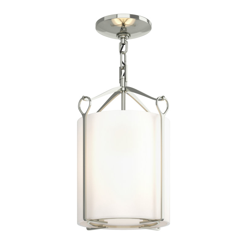 Plafonnier semi-encastré Bow 1 lumière, Blanc opale, Sterling