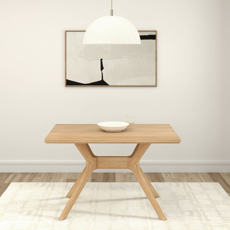 Muhsina Cross-Leg Dining Table, Blonde