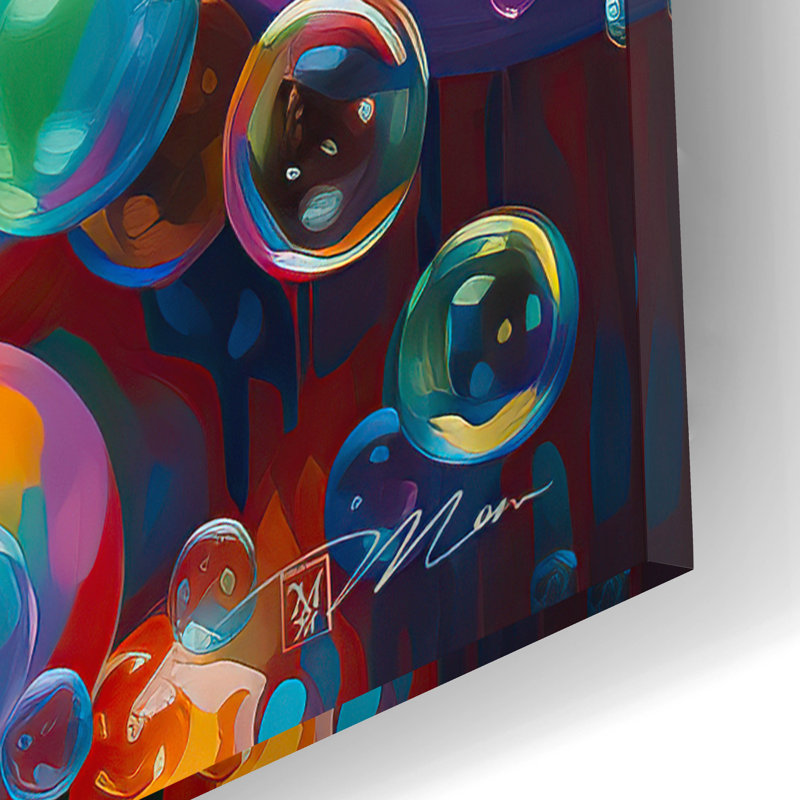 «Panda and Bubbles» par Momart, art mural en verre acrylique, H 16 po x l 12 po x P 0,13 po