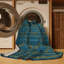 Tapis bleu en treillis lavable à la machine-953910058