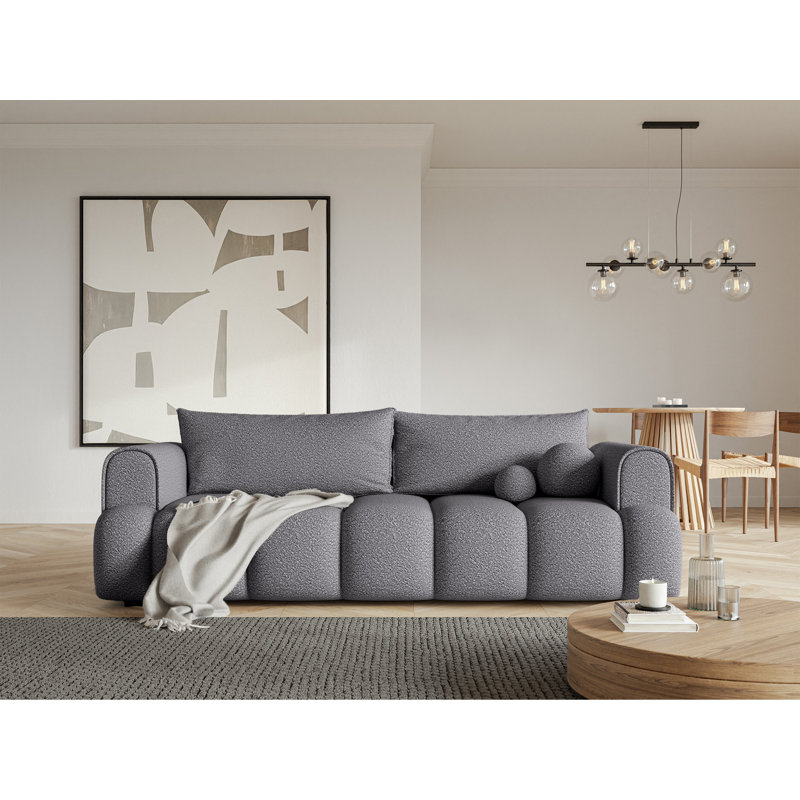 Montrelle 3 Seater Fabric Sleeper, Dark Grey Fabric