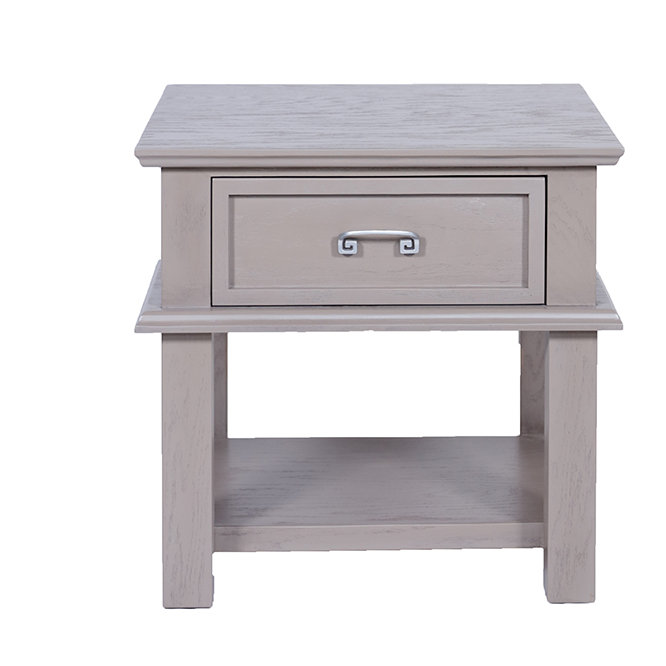 Pinzon End Table with Storage, Rustic Gray