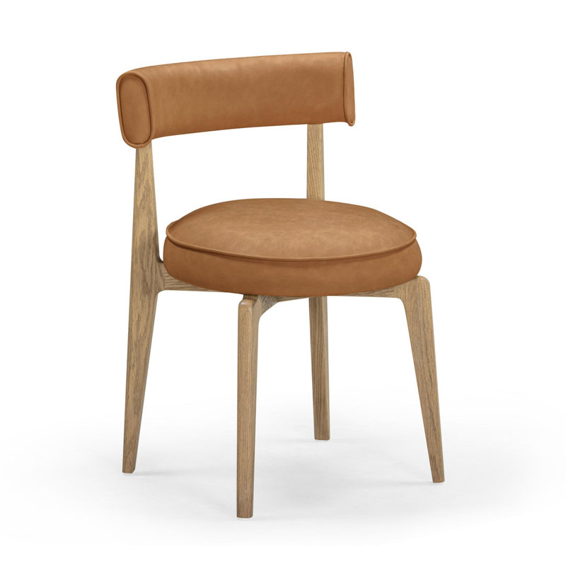 Chaise en cuir vegan Rachel Performance, Brun