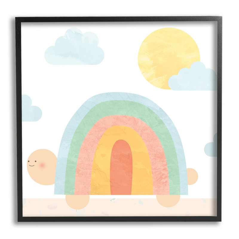 Au-652, giclée arc-en-ciel, forme de coquille de tortue, impression, Giclée encadrée noir minuit