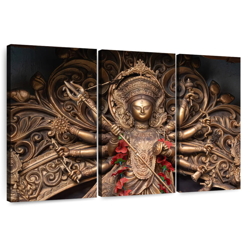 Adella Durga Puja, 14" H x 23" W