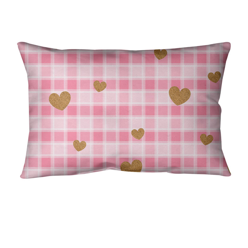 Coussin lombaire 14 po, Rose clair / brun foncé