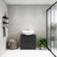 Meuble-lavabo de salle de bain, meuble-lavabo piédestal avec tablette réglable, noir