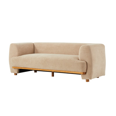 Flow 79 in. Modern Upholstered Velvet Sofa Elegant Curved Couch with Comfortable Seating for Living Room,Nomad