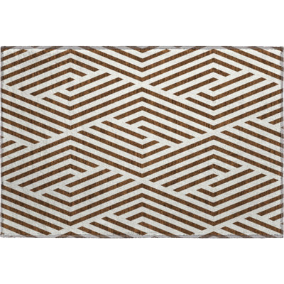 Premium Machine Washable Cerrito AMF550 Brown Rug