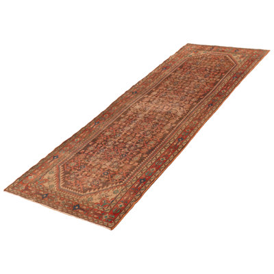 Tapis de couloir unique en laine 3 pi 5 po x 10 pi 3 po Antalya
