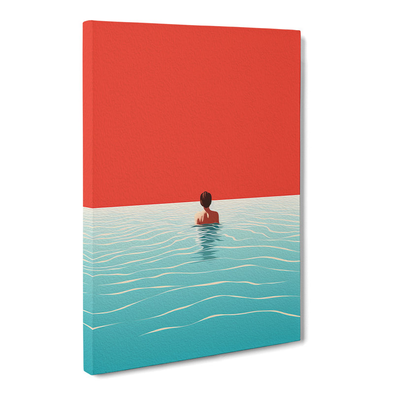 Swimming Minimalism Art No.2 - Wrapped Canvas, 76cm H x 50cm W x 3cm D