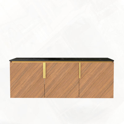 Bathroom Vanity With Double-Door Storage Cabinet Without Basin And Faucet