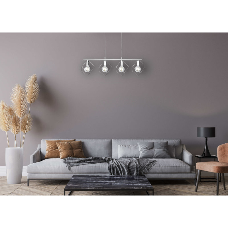 Antaneisha 4 - Light Kitchen Island Pendant, Silver, Silver