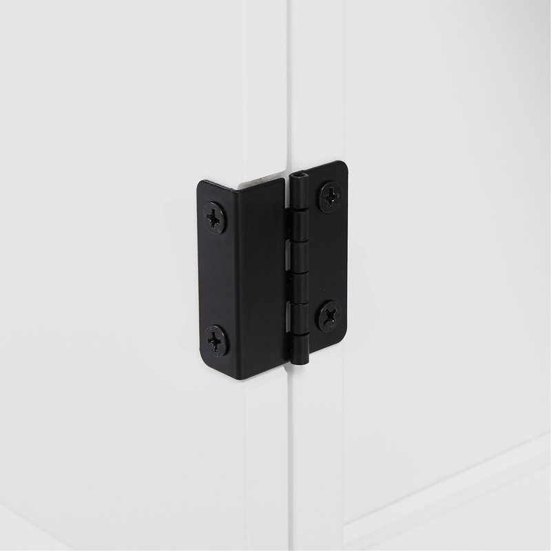 Armoire de rangement élégante pour salle de bain, unité de rangement pour salle de bain, armoire autoportante avec 4 portes, tablettes réglables, tablettes adaptables, blanc