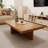 Brown Solid Wood Rectangular Coffee Table-1471183971