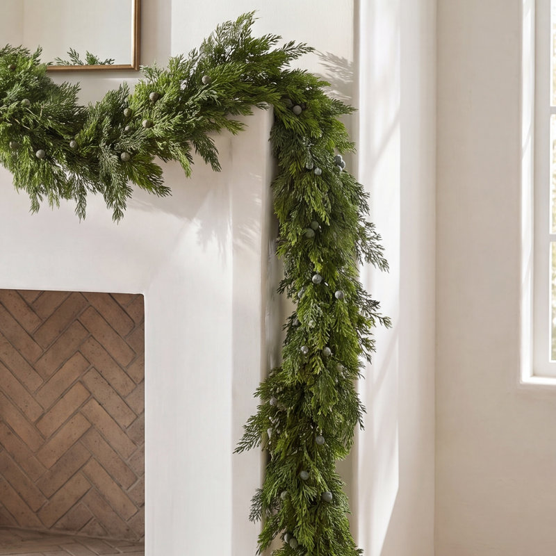 72'' in. Faux Juniper, Berry Garland