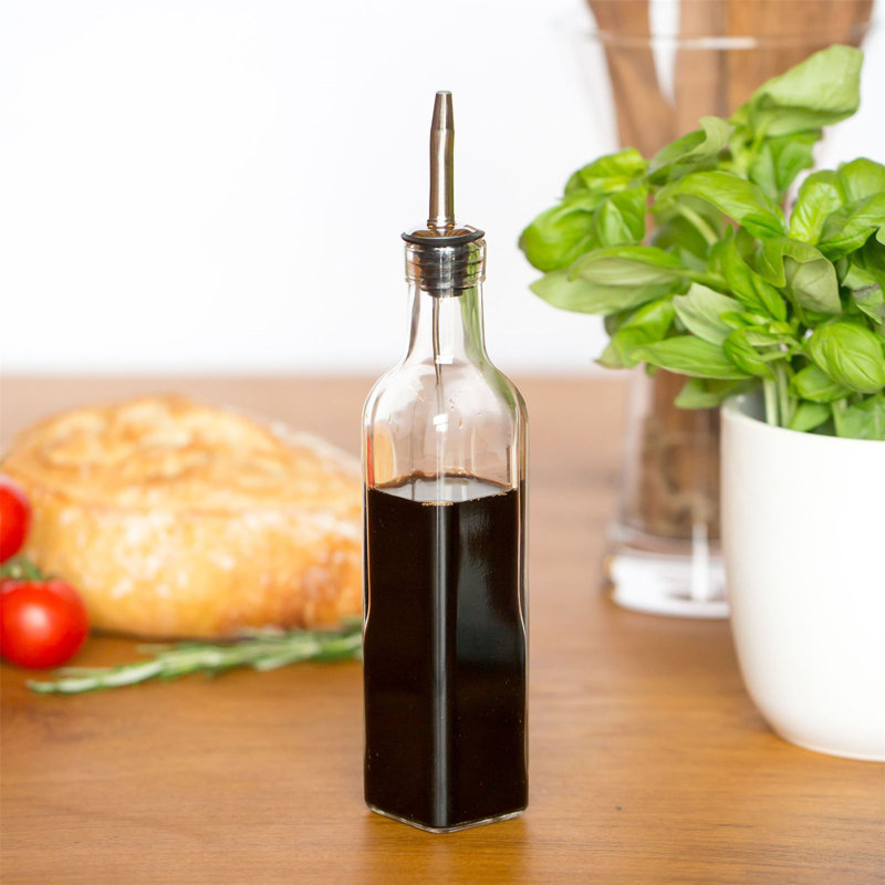Glass Oil & Vinegar Cruet Set, 26.5cm H x 5.5cm W x 5.5cm D