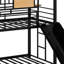 Lit superposé en métal avec glissière et escalier de rangement-1925749856