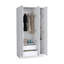Armoire Ohio avec 3 portes, 2 tiroirs et 4 tablettes à niveaux - blanc