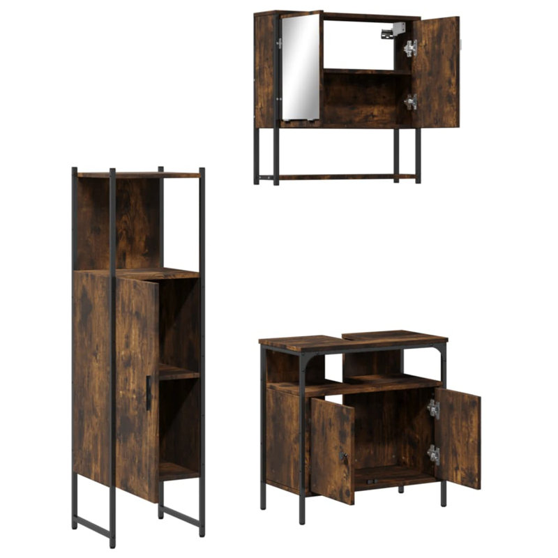 Abentego Bathroom Furniture Suite, Smoked Oak