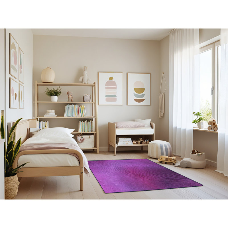 Tapis 100% à motif lavable à la machine 2989 474-PUR, Rectangle 3 pi x 5 pi