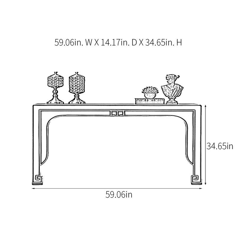Modern Minimalist Console Table, 34.65" H x 59.06" W x 14.17" D