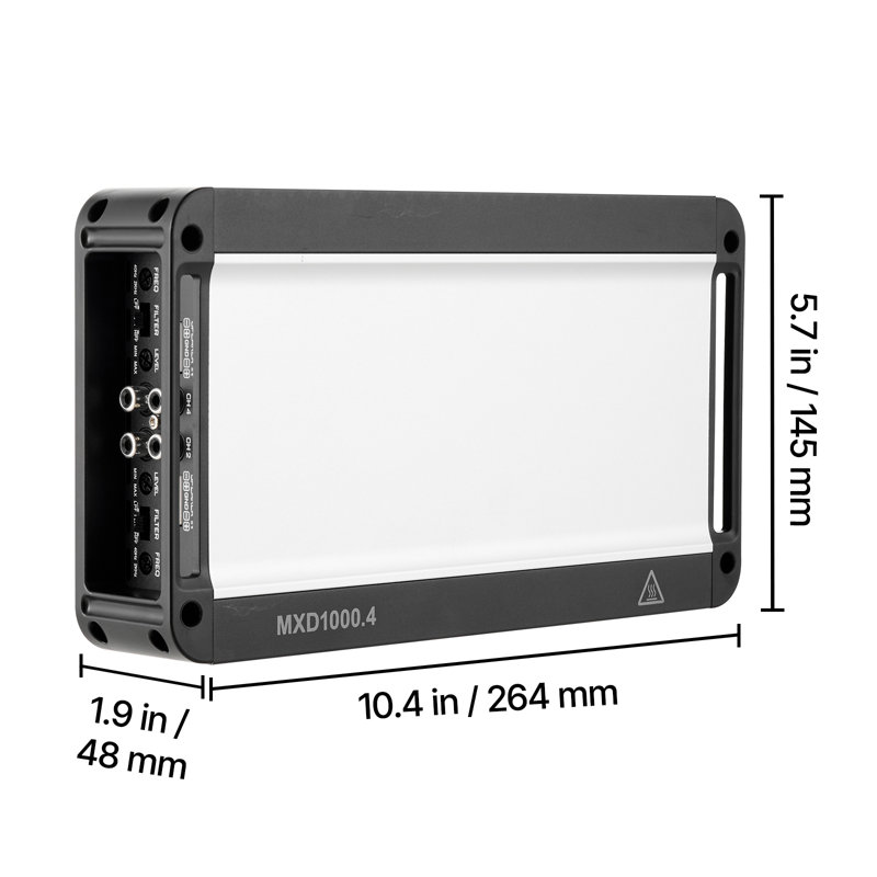 Amplificateur audio de voiture à 4 canaux 4 Ohm Stable Bridable Class D pleine puissance de puissance maximale 4 x 500W @ 4 Ohm / 4 x 1000W @ 2 Ohm pour voiture VUS Camion tout-terrain