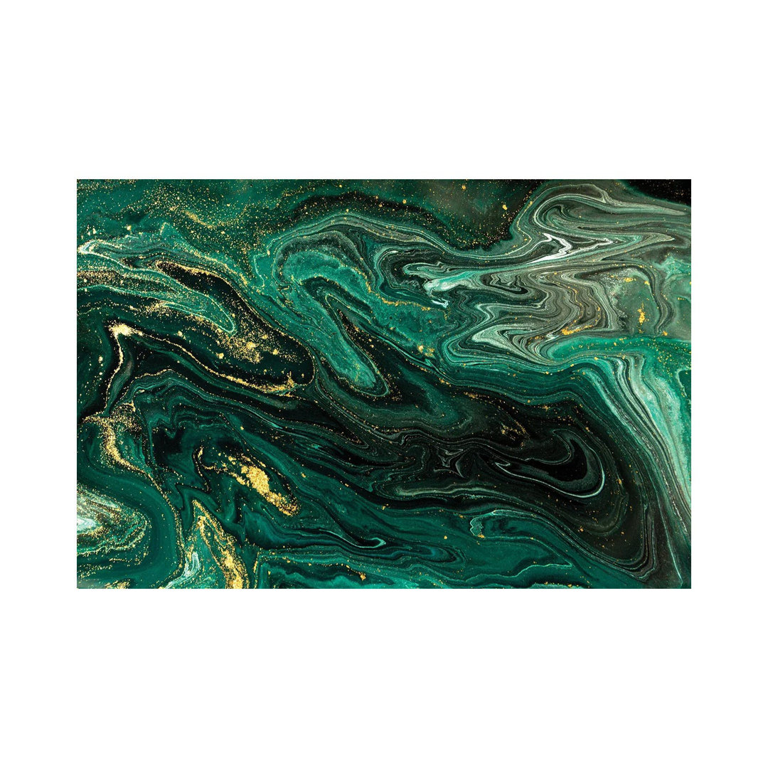 Shimmer Green Marble by EnShape - Wrapped Canvas Print